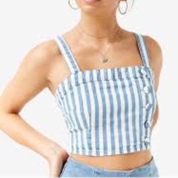 Forever 21 Contemporary Striped Crop Top S - Picture 2 of 11